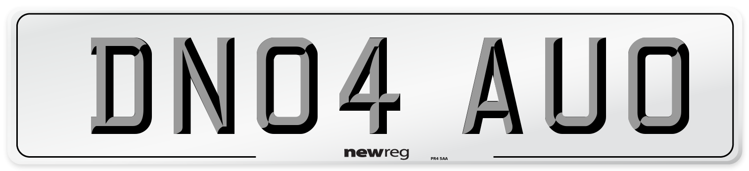 DN04 AUO Number Plate from New Reg